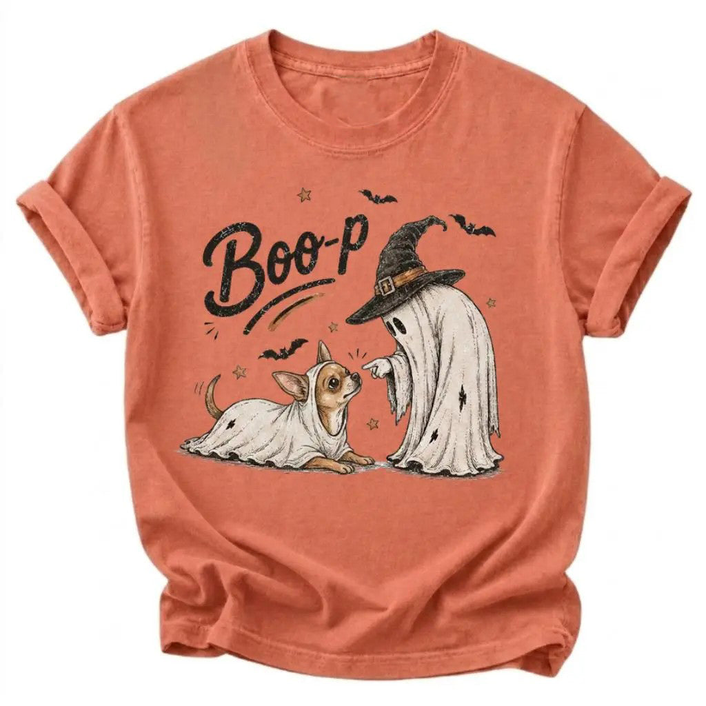 Funny Halloween Dog Mom Boo-p Ghost Dog T-Shirt / Sweatshirt / Hoodie