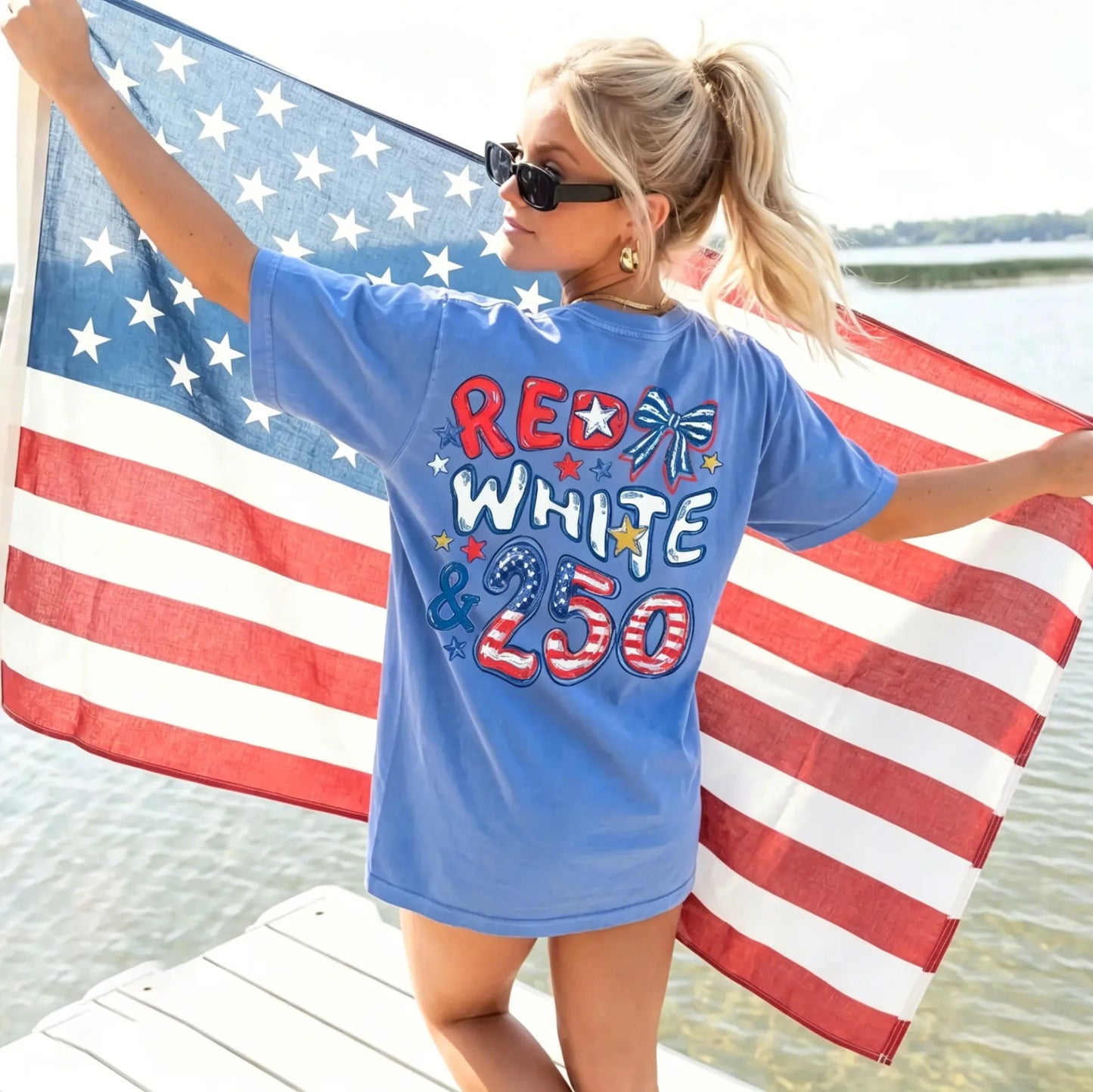 Red White And 250 Patriotic Graphic T-Shirt / Sweatshirt / Hoodie