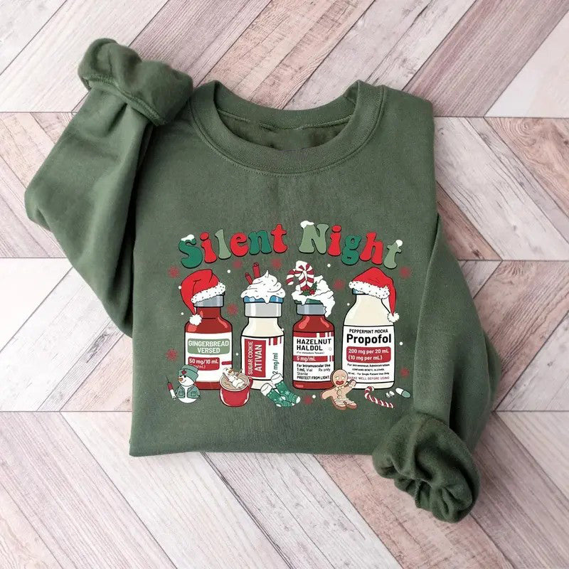 Silent Night Christmas Nurse Medical T-Shirt / Sweatshirt / Hoodie