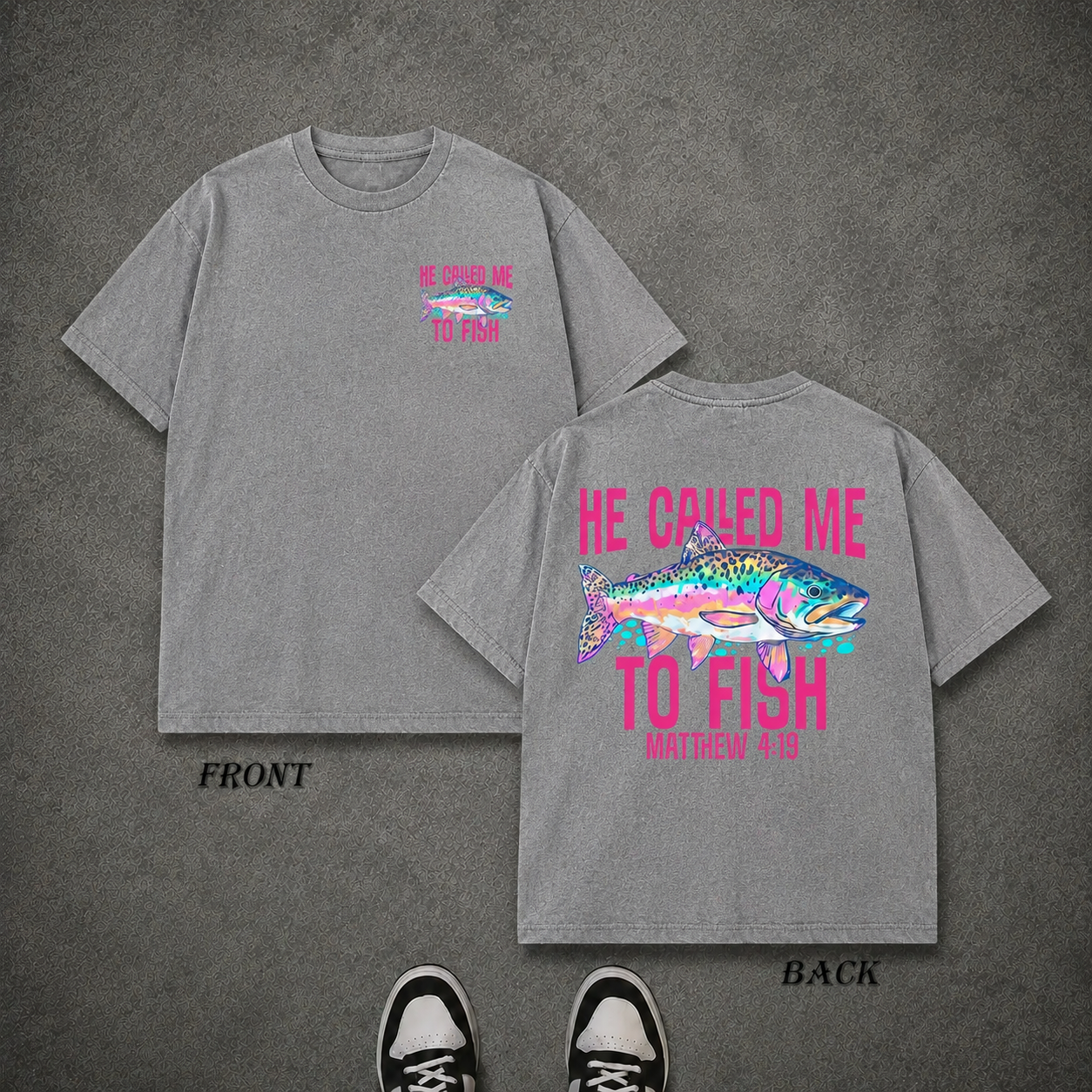 HE CALLED ME TO FISH Letter And FISH Pattern Print T-Shirt / Sweatshirt / Hoodie