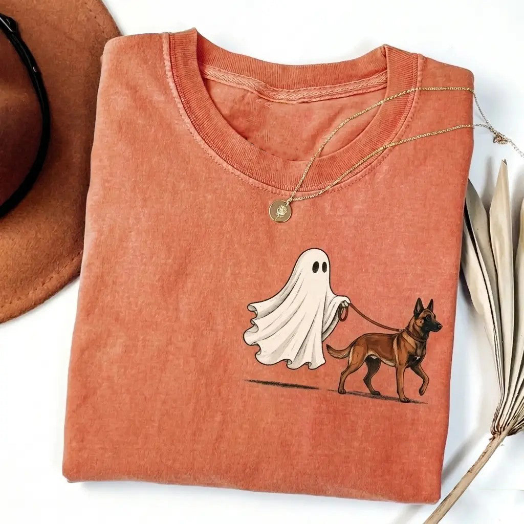 Halloween 50+ Dog Breeds Cute Ghost Walking Dog T-Shirt / Sweatshirt / Hoodie