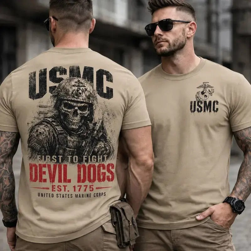 USMC Devil Dogs First To Fight Est. 1775 T-Shirt / Sweatshirt / Hoodie