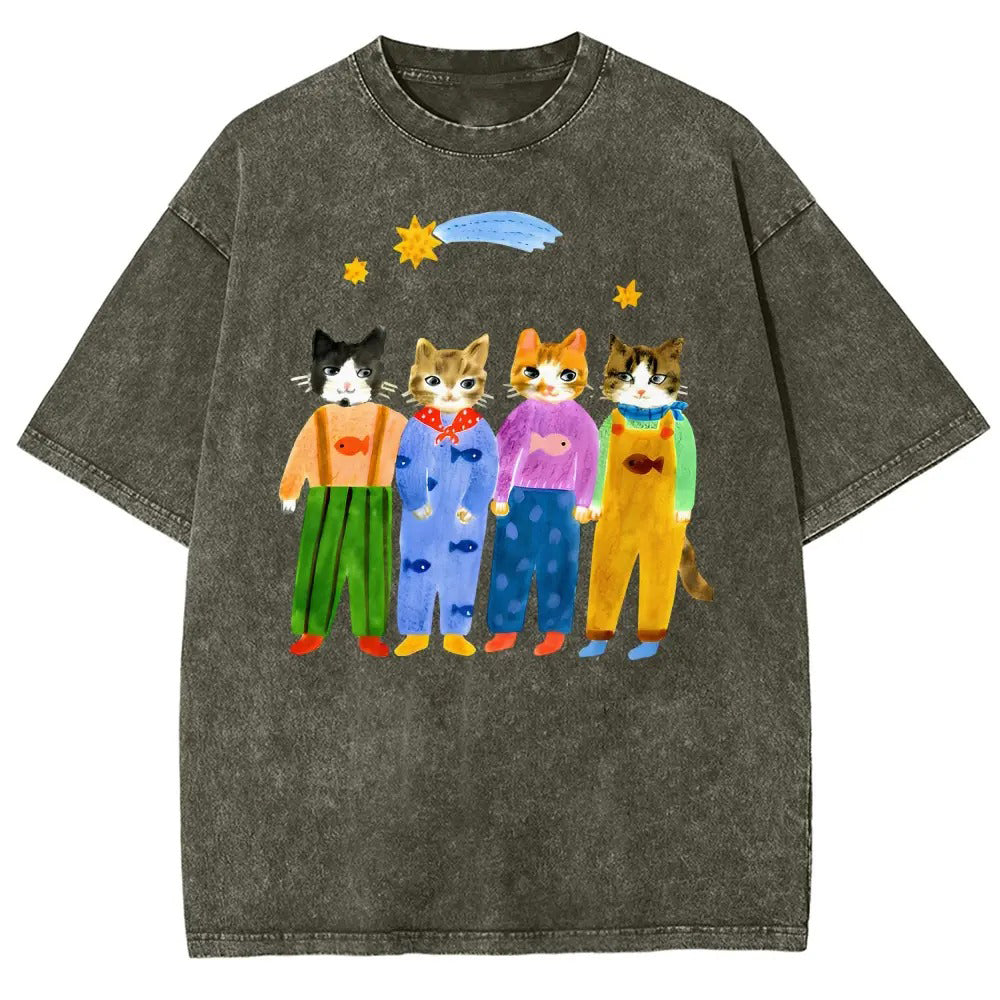 Funny Cats In Overalls Graphic T-Shirt / Sweatshirt / Hoodie