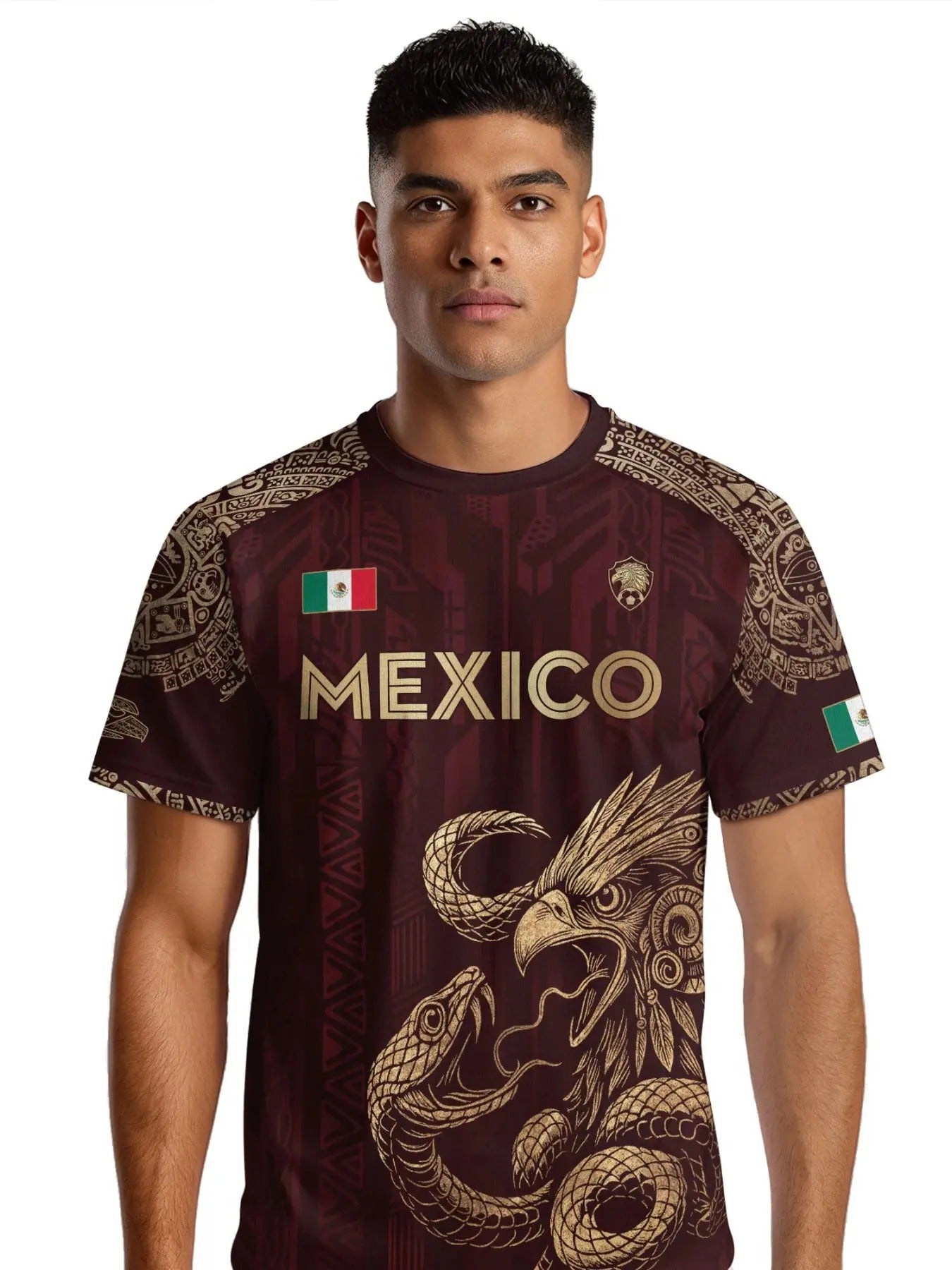 Mexico Aztec Eagle Heritage Soccer Jersey - Animal and Tribal Design Football Jersey
