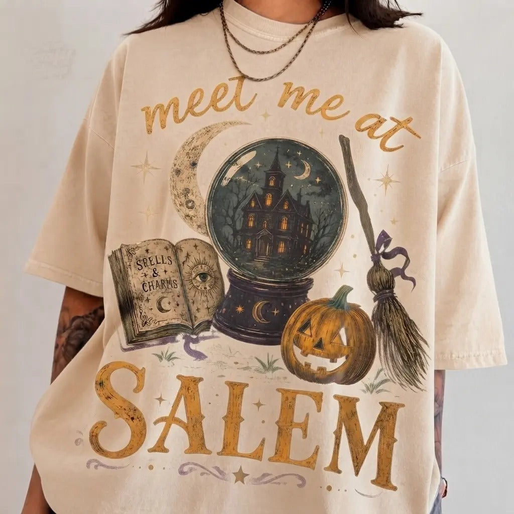 Vintage Witchy Crystal Ball Pumpkin T-Shirt / Sweatshirt / Hoodie