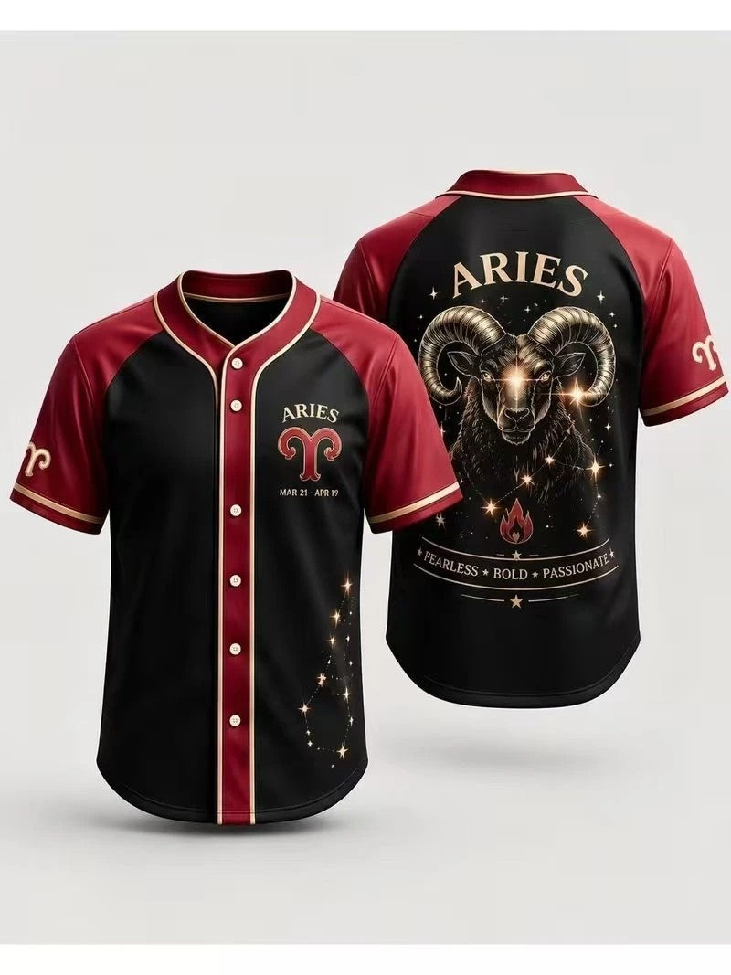 Zodiac Sign Astrology Baseball Jersey