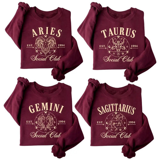 Custom EST Year 12 Zodiac Social Club T-Shirt / Sweatshirt / Hoodie