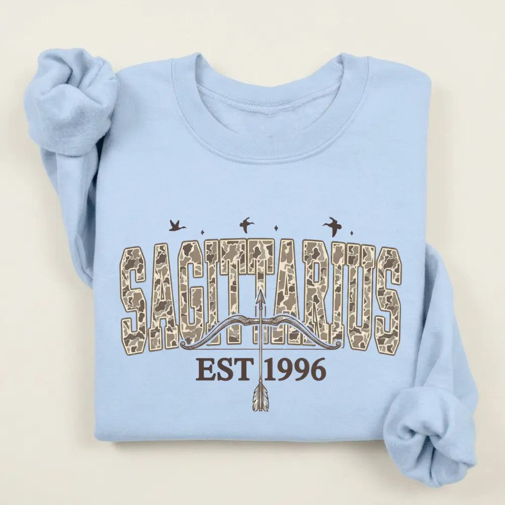 Custom Zodiac EST Year Shirt Vintage Camo Letter Animal Graphic T-Shirt / Sweatshirt / Hoodie