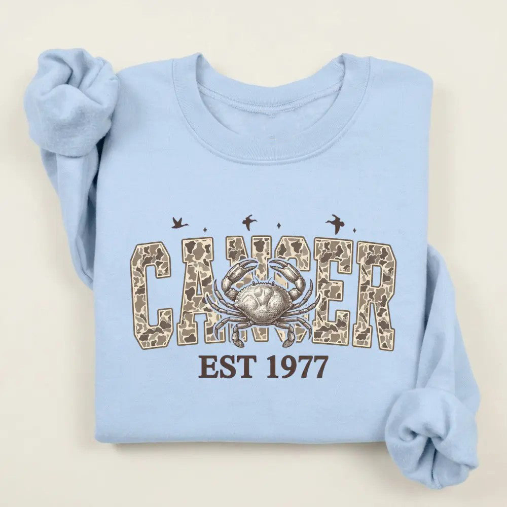 Custom Zodiac EST Year Shirt Vintage Camo Letter Animal Graphic T-Shirt / Sweatshirt / Hoodie