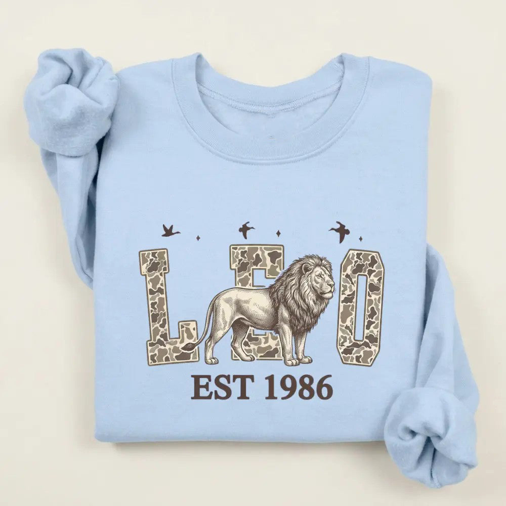 Custom Zodiac EST Year Shirt Vintage Camo Letter Animal Graphic T-Shirt / Sweatshirt / Hoodie