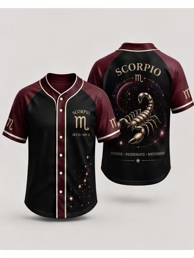 Zodiac Sign Astrology Baseball Jersey