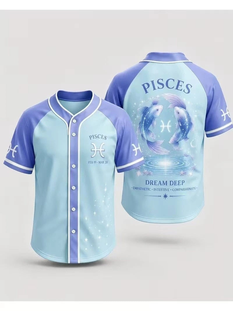 Zodiac Sign Astrology Baseball Jersey