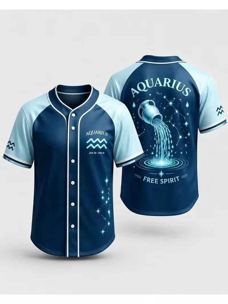 Zodiac Sign Astrology Baseball Jersey
