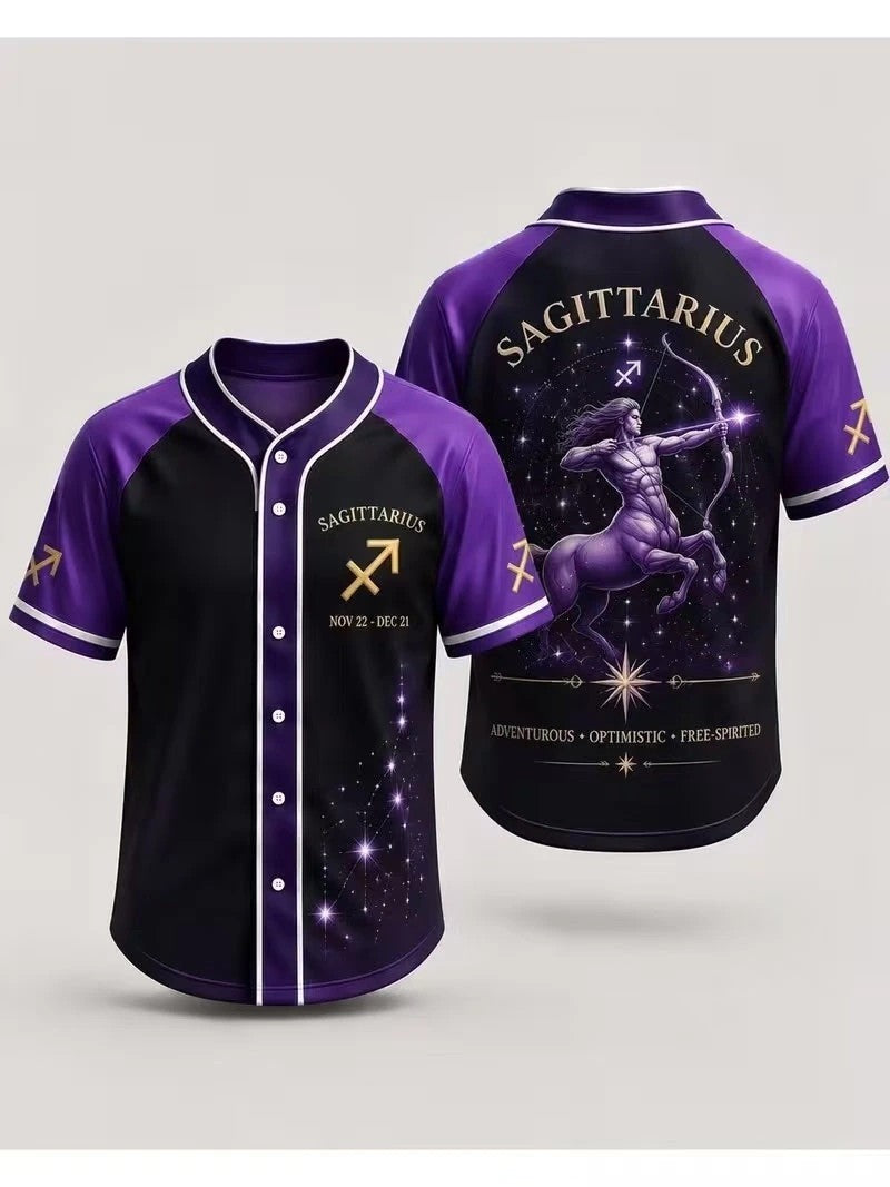 Zodiac Sign Astrology Baseball Jersey
