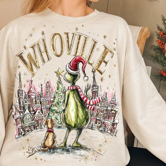 Retro Grinc Christmas Movie Characters Green Grumpy Holiday T-Shirt / Sweatshirt / Hoodie