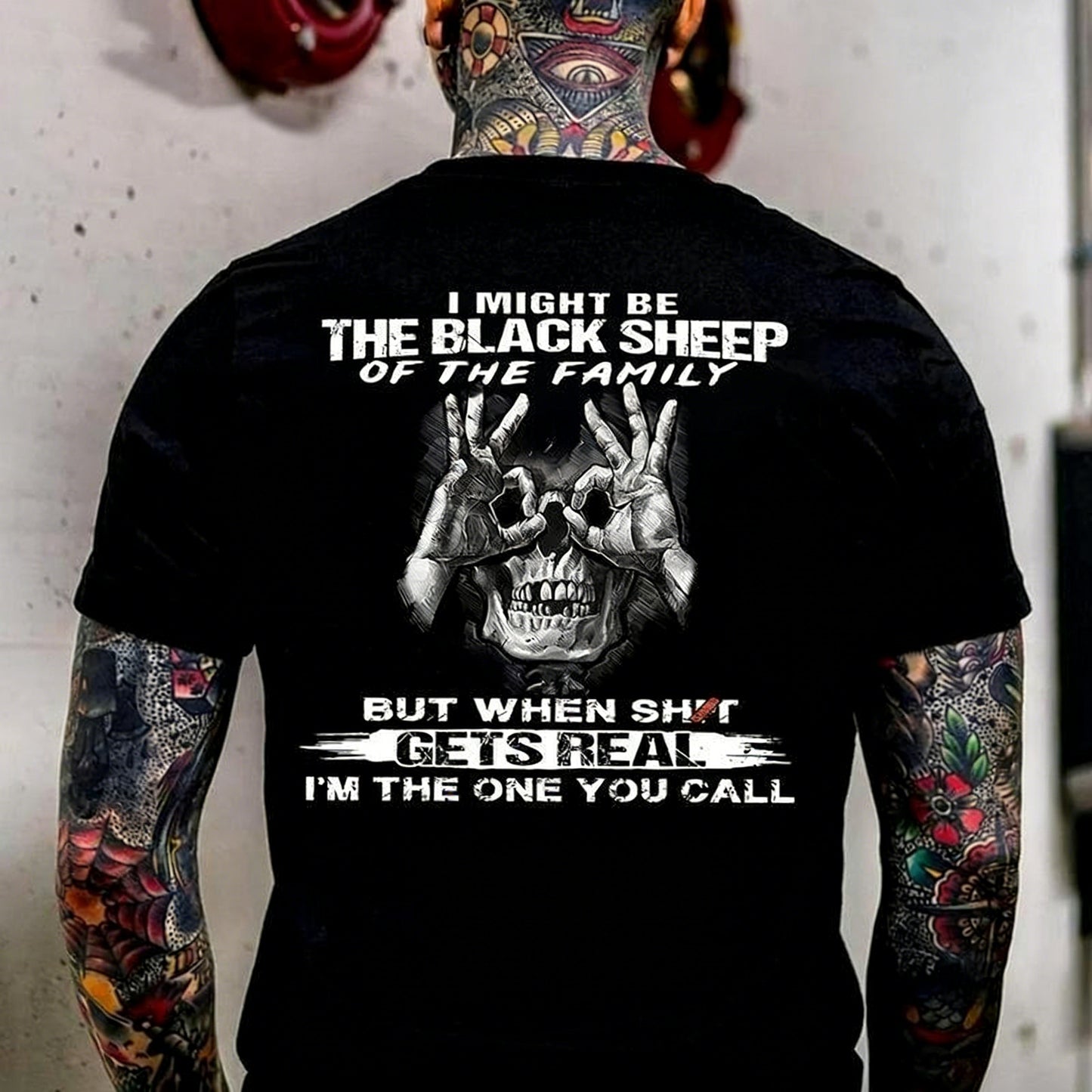 I Might Be The Black Sheep Of The Family Skull With OK Print T-Shirt / Sweatshirt / Hoodie