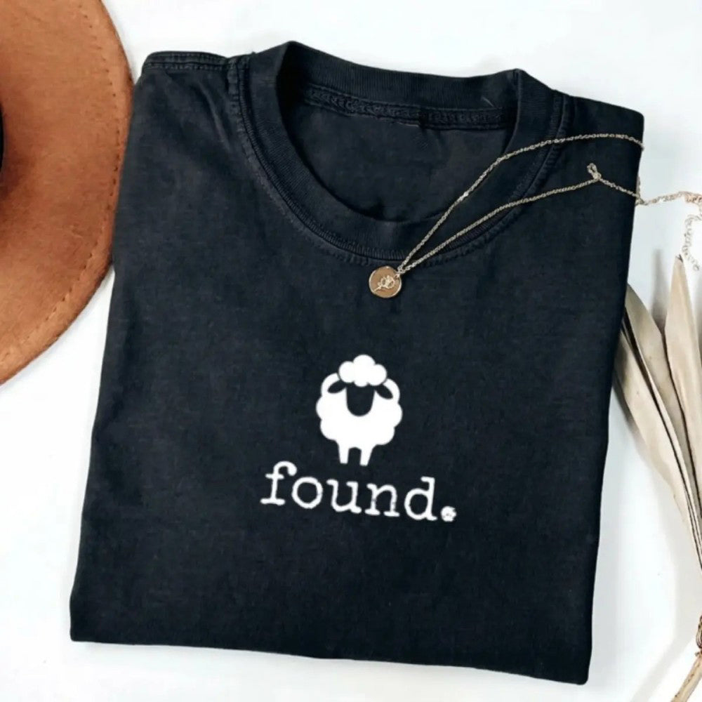 Found Psalm 23 Sheep Minimalist Christian Lamb Graphic T-Shirt / Sweatshirt / Hoodie