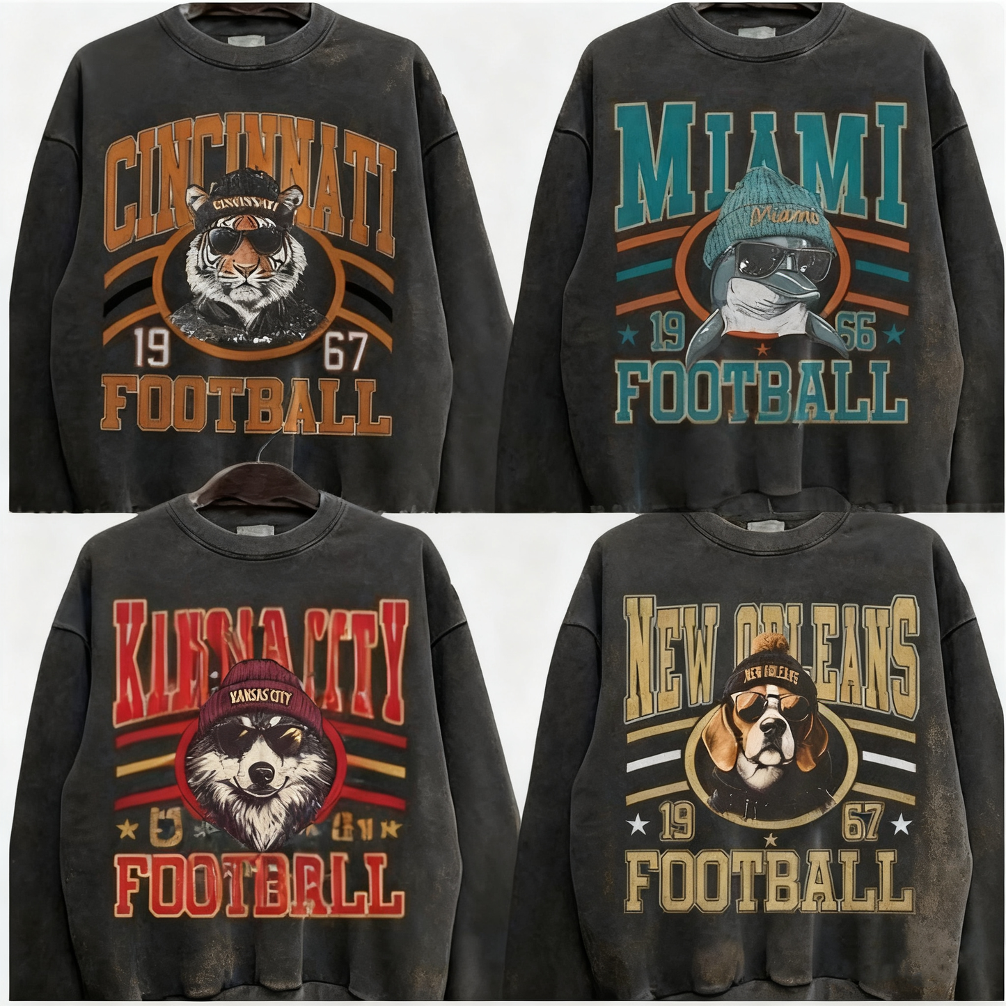 Retro Varsity Football Team Spirit Animal T-Shirt / Sweatshirt / Hoodie