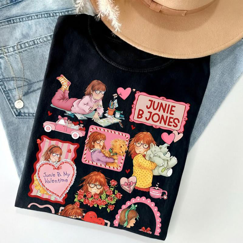 Junie B Jones Valentine Doodle Style Education Teacher Gifts First Grade T-Shirt / Sweatshirt / Hoodie