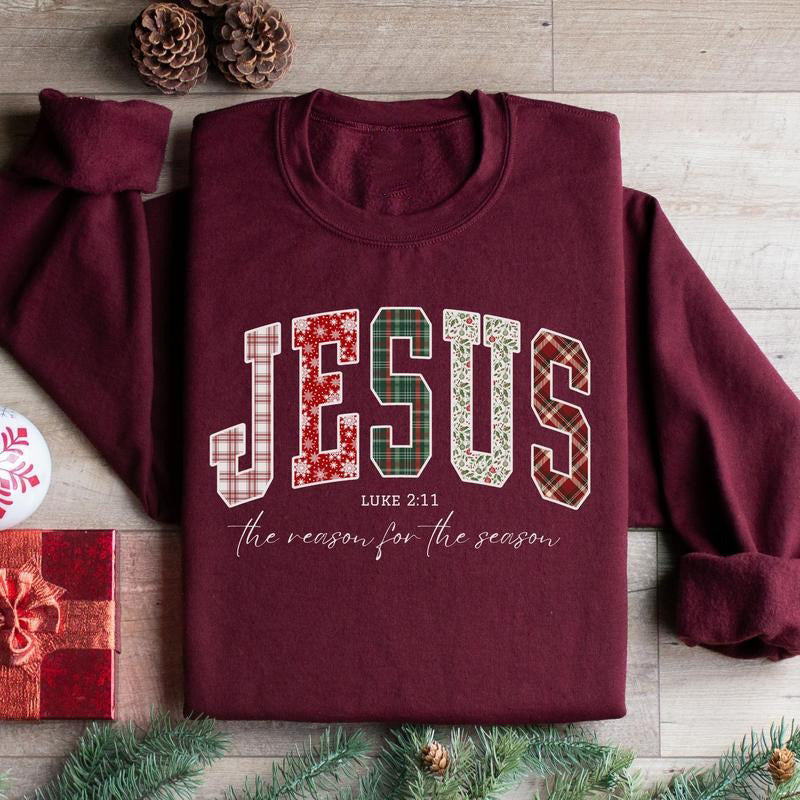 Trendy Faith Christmas Bible Verse Jesus Loves You The Reason For The Season T-Shirt / Sweatshirt / Hoodie