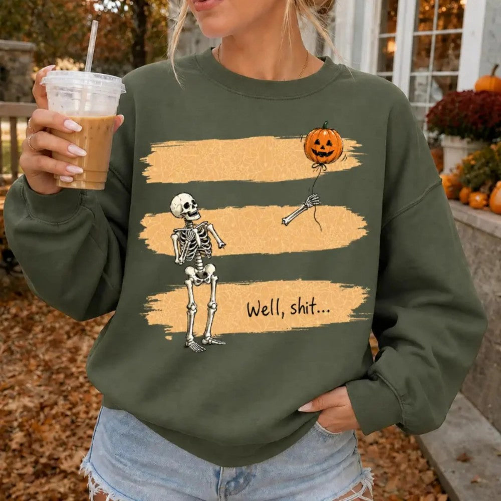Funny Skeleton Lost Balloon Halloween T-Shirt / Sweatshirt / Hoodie