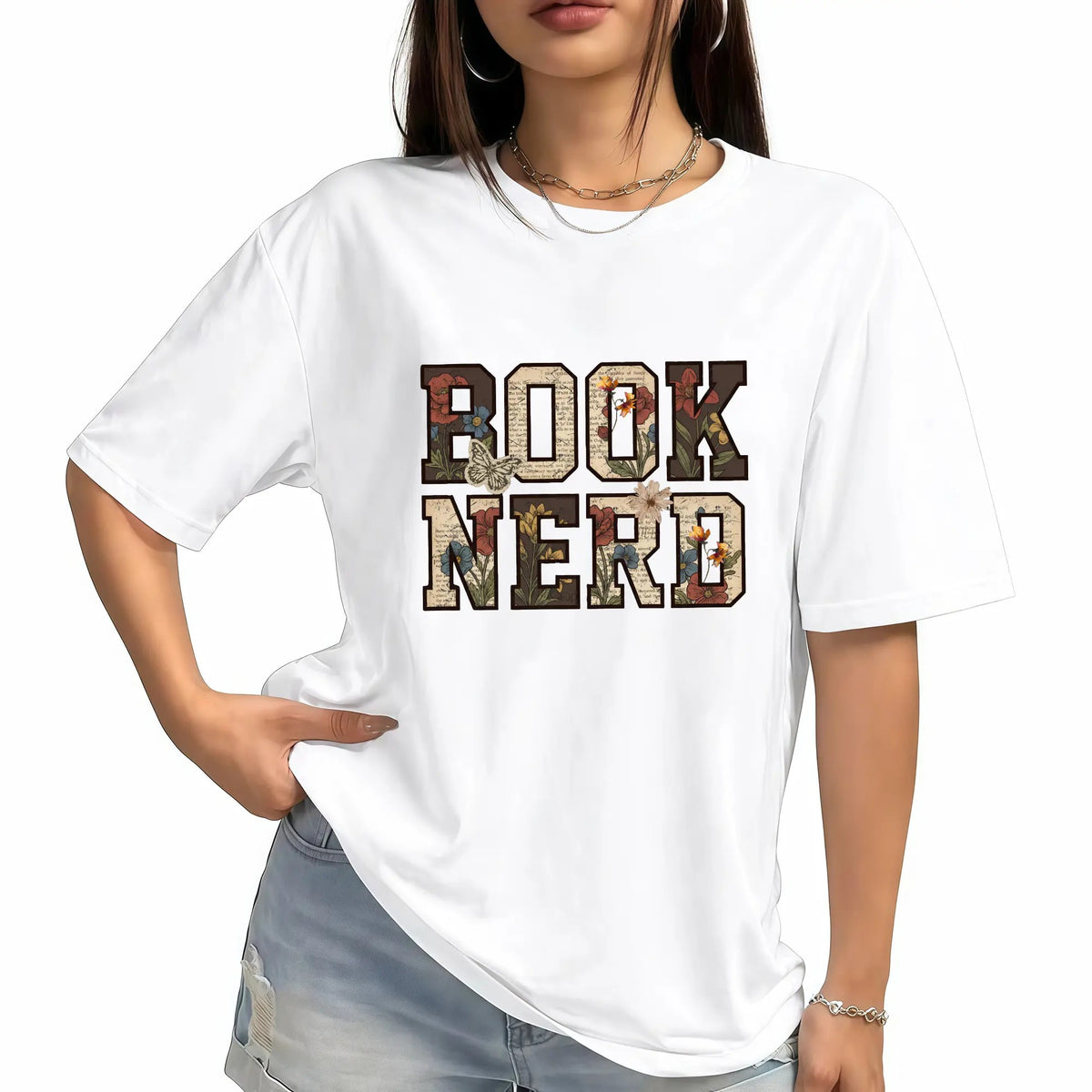 Book Nerd Shirt Vintage Floral Letter Graphic T-Shirt / Sweatshirt / Hoodie