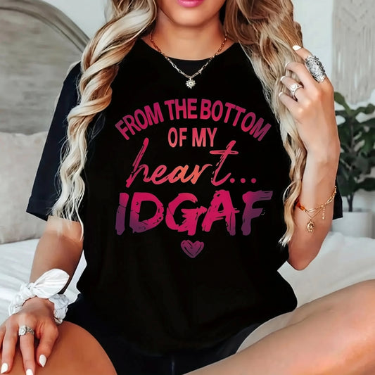 From My Heart I DGAF Cute Pink Purple Print T-Shirt / Sweatshirt / Hoodie