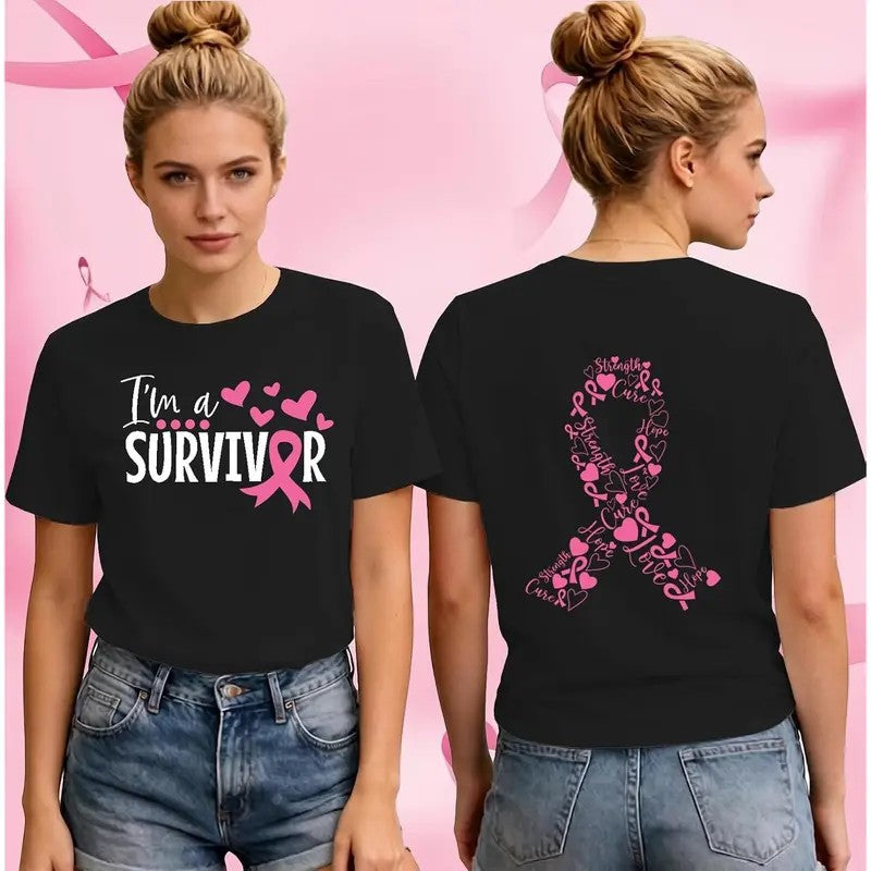 Pink Ribbon Awareness Graphic Shirt Survivor Support T-Shirt / Sweatshirt / Hoodie