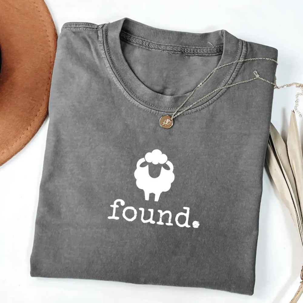 Found Psalm 23 Sheep Minimalist Christian Lamb Graphic T-Shirt / Sweatshirt / Hoodie