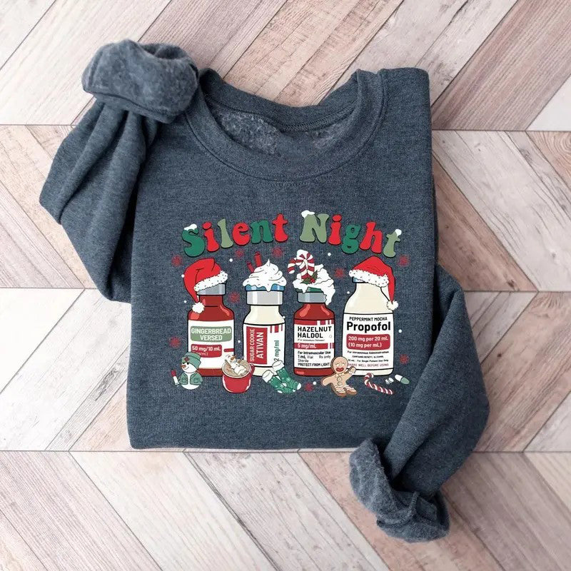 Silent Night Christmas Nurse Medical T-Shirt / Sweatshirt / Hoodie