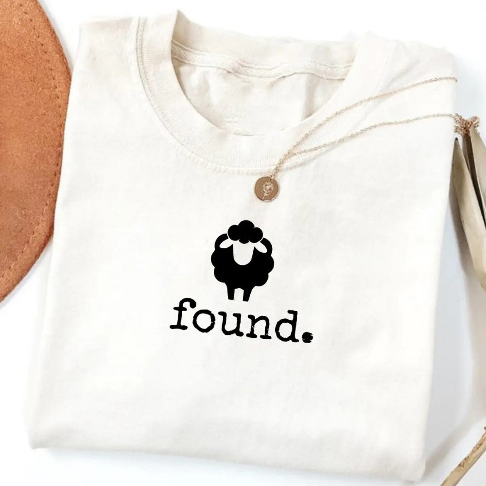 Found Psalm 23 Sheep Minimalist Christian Lamb Graphic T-Shirt / Sweatshirt / Hoodie
