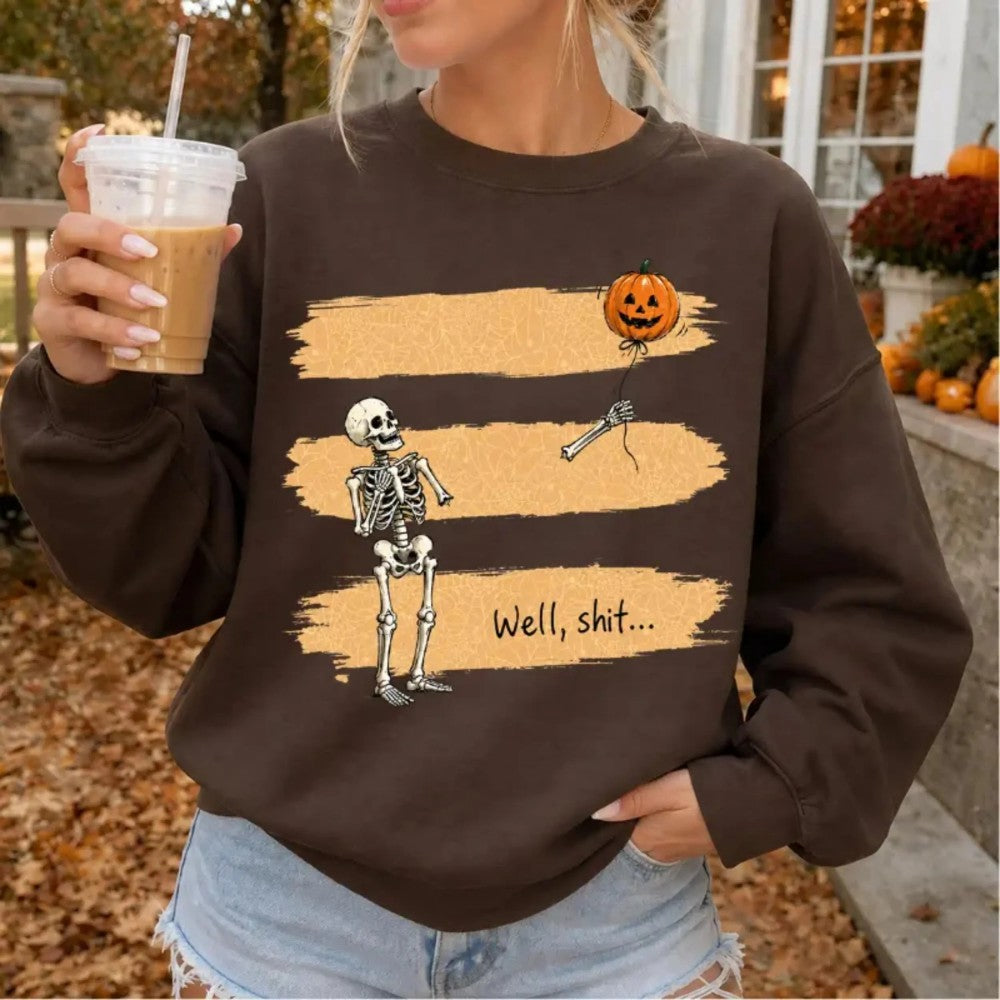 Funny Skeleton Lost Balloon Halloween T-Shirt / Sweatshirt / Hoodie