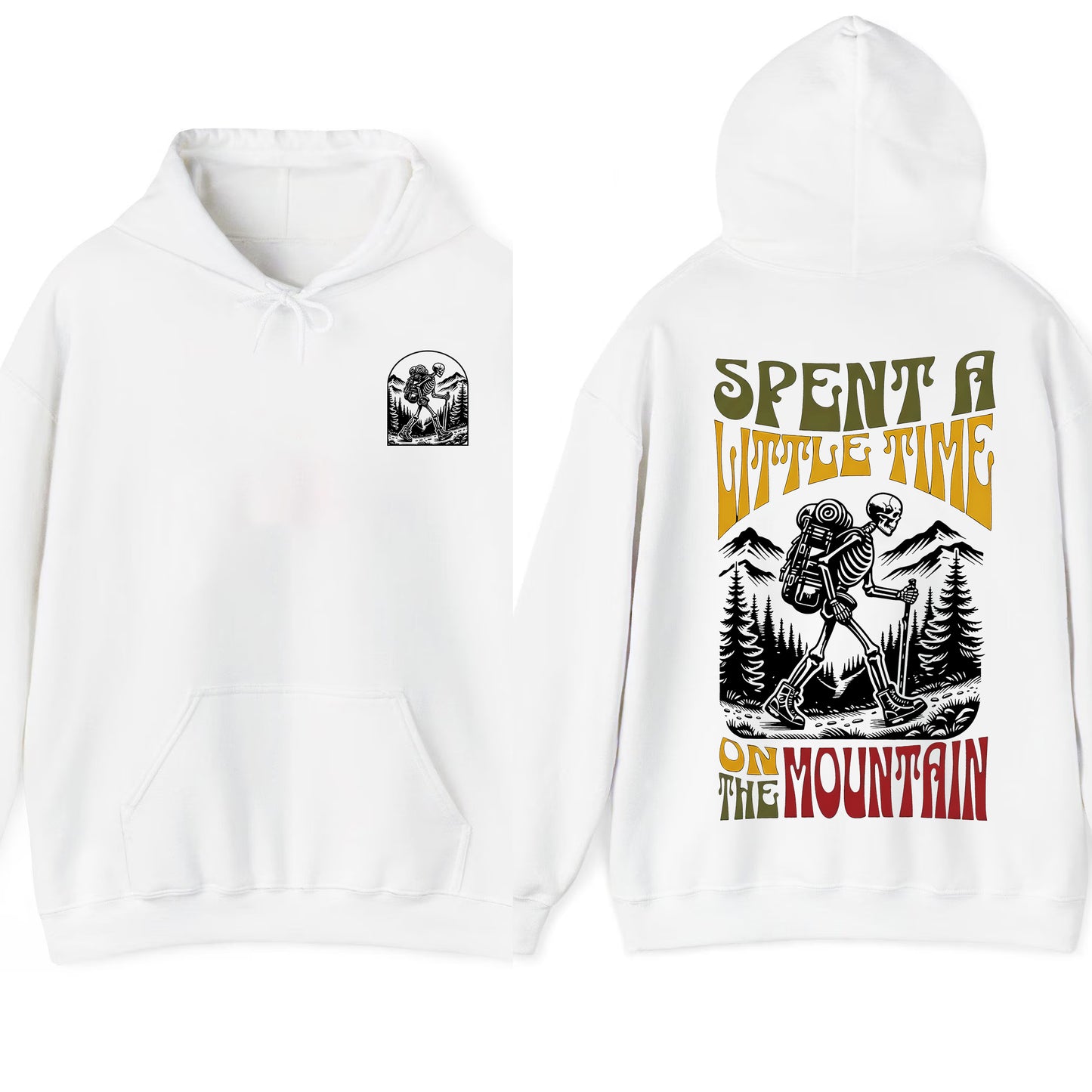 Wander Mountains Retro Skeleton Hiker Graphic Adventure Hiking Lover T-Shirt / Sweatshirt / Hoodie