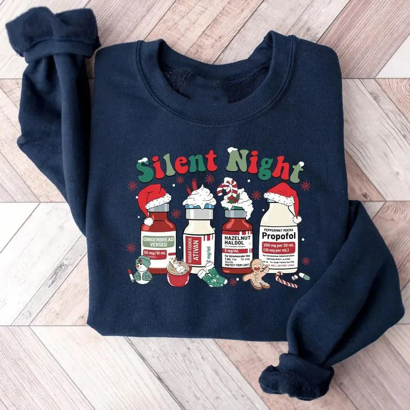 Silent Night Christmas Nurse Medical T-Shirt / Sweatshirt / Hoodie