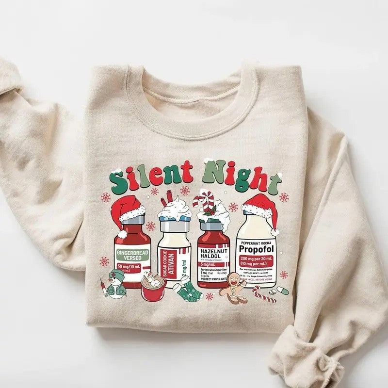Silent Night Christmas Nurse Medical T-Shirt / Sweatshirt / Hoodie
