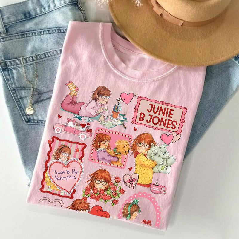 Junie B Jones Valentine Doodle Style Education Teacher Gifts First Grade T-Shirt / Sweatshirt / Hoodie