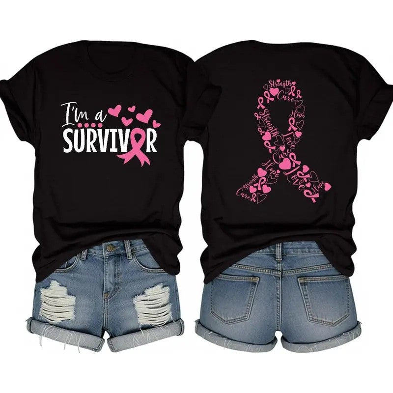 Pink Ribbon Awareness Graphic Shirt Survivor Support T-Shirt / Sweatshirt / Hoodie