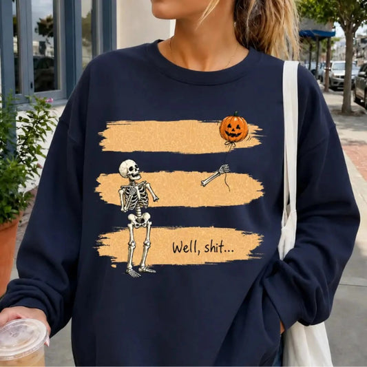 Funny Skeleton Lost Balloon Halloween T-Shirt / Sweatshirt / Hoodie