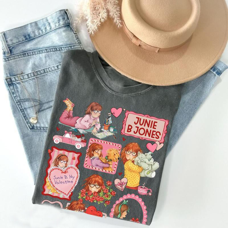 Junie B Jones Valentine Doodle Style Education Teacher Gifts First Grade T-Shirt / Sweatshirt / Hoodie