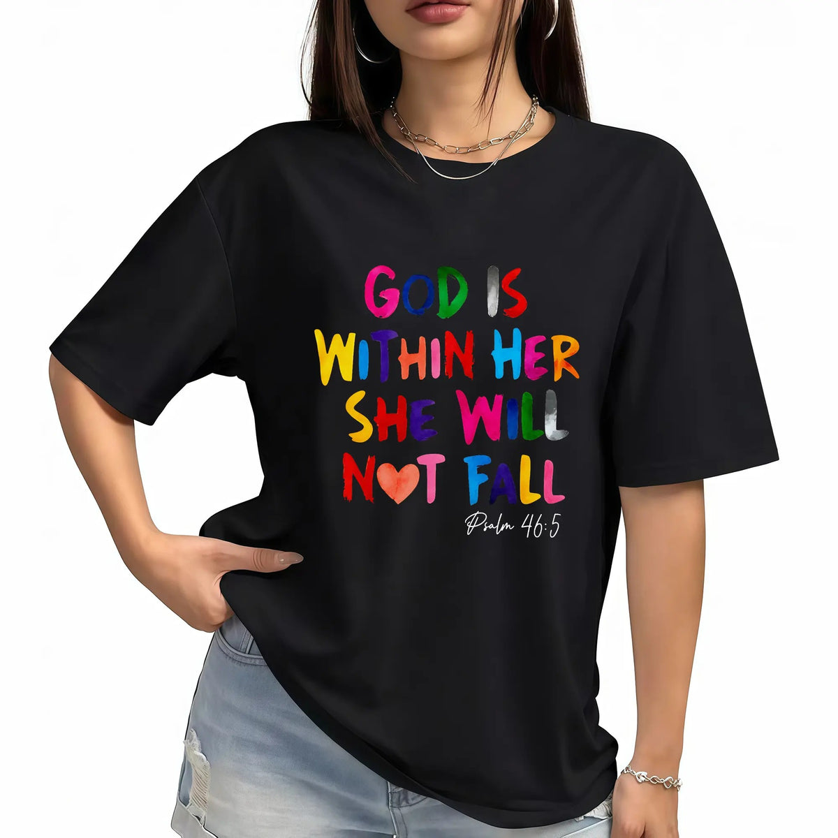 God is Within Her Inspirational Letter Print T-Shirt / Sweatshirt / Hoodie