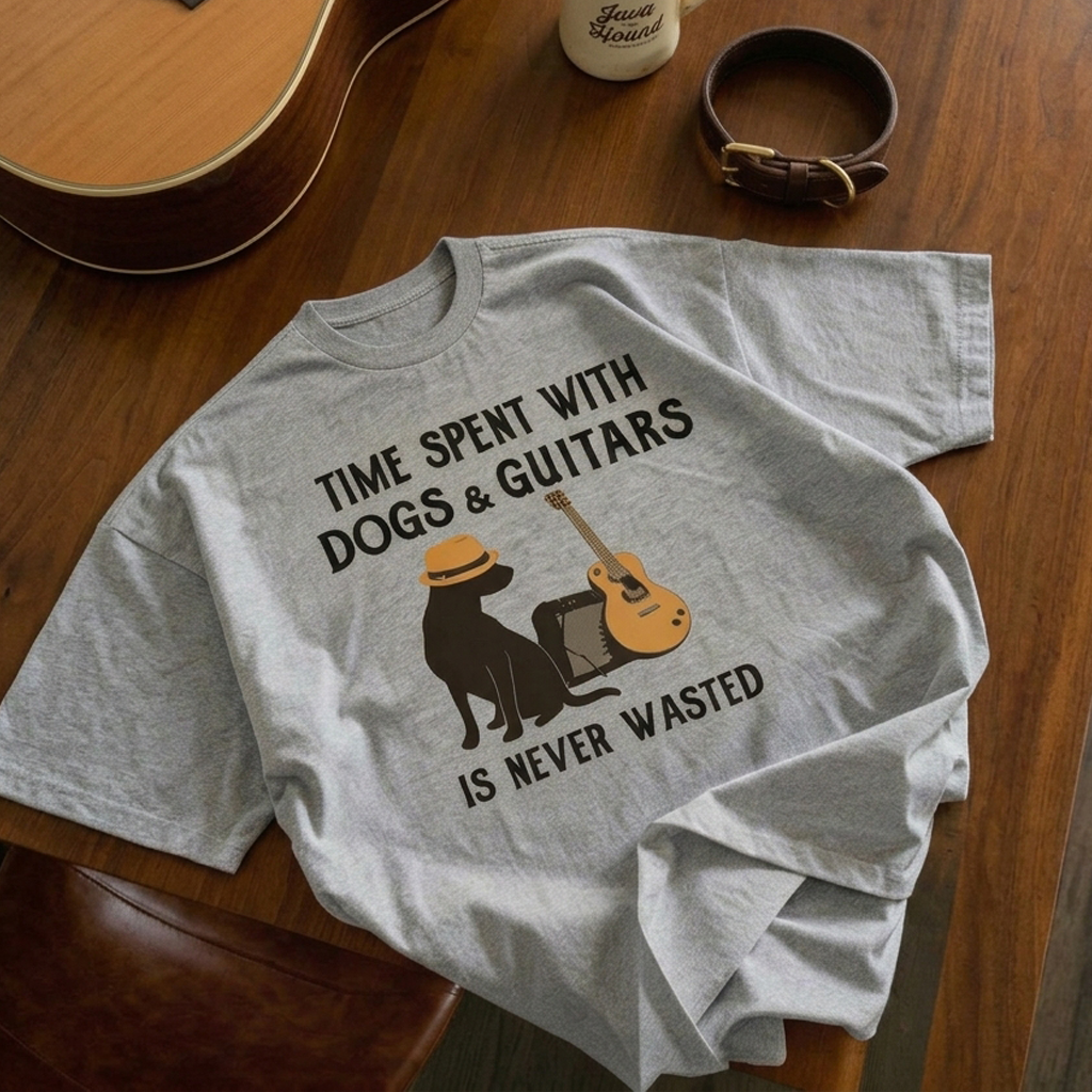 Time Spent With Dogs And Guitars Is Never Wasted Music Lover T-Shirt / Sweatshirt / Hoodie