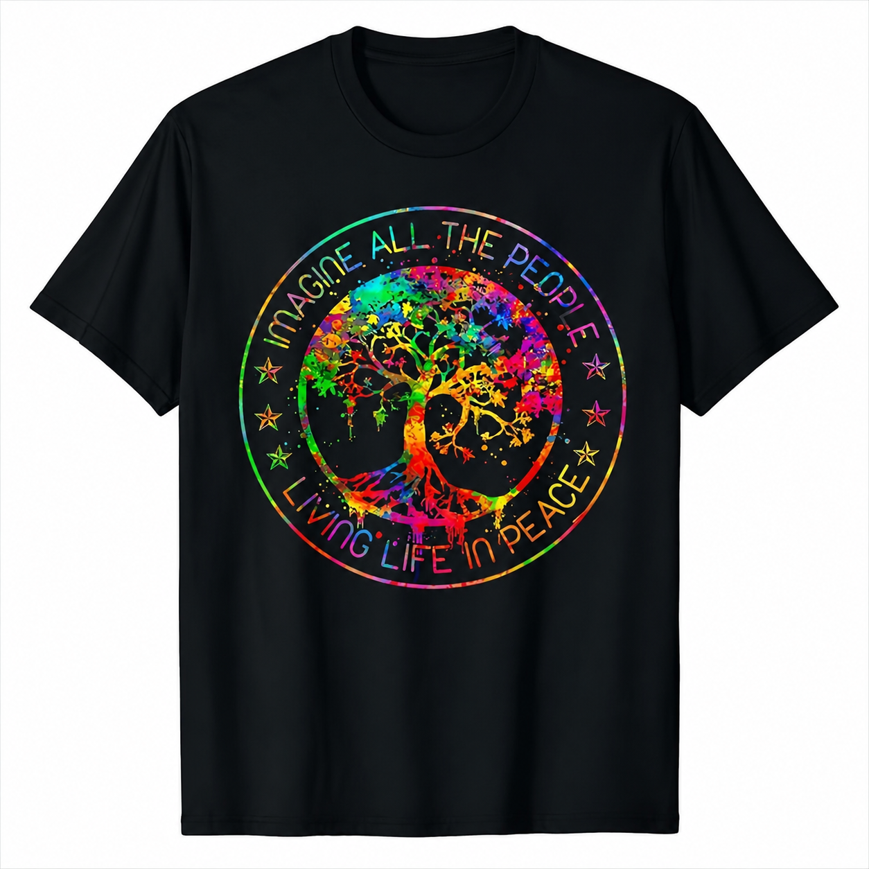 All The People Imagine Living Life in Peace Hippie Tie Dye T-Shirt / Sweatshirt / Hoodie