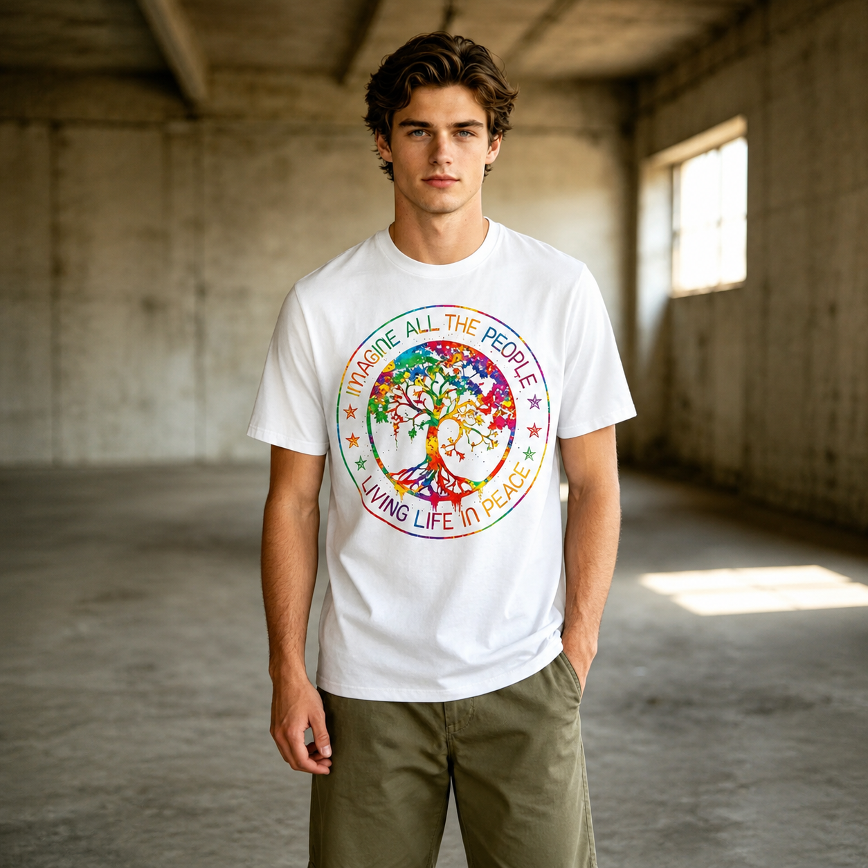 All The People Imagine Living Life in Peace Hippie Tie Dye T-Shirt / Sweatshirt / Hoodie