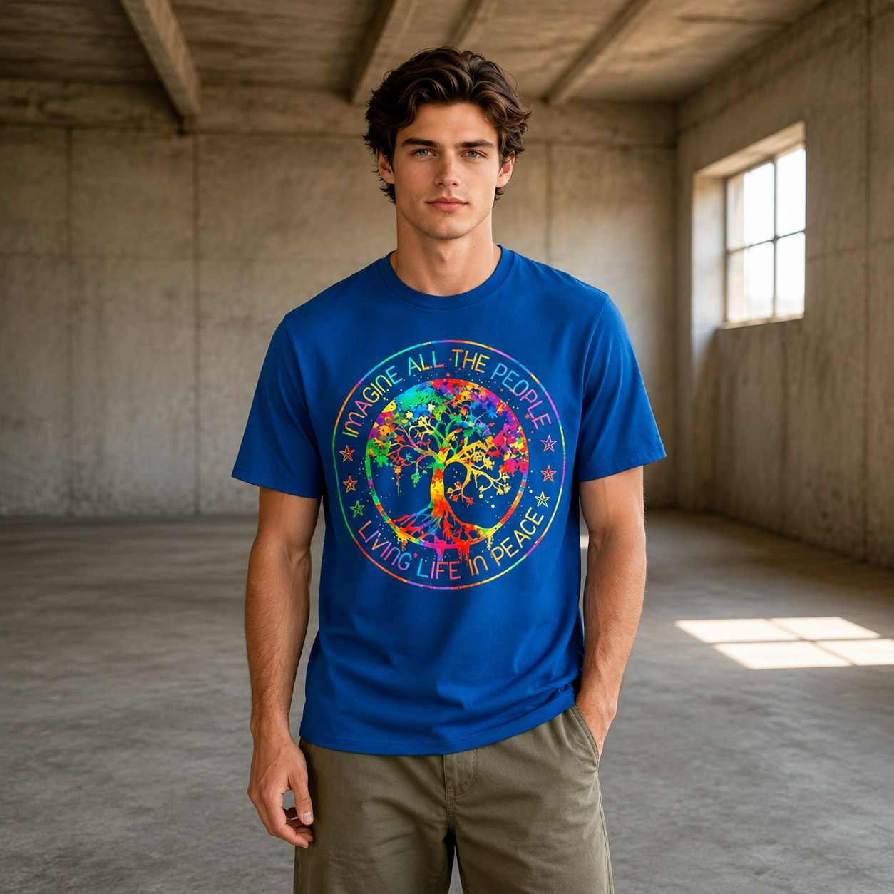 All The People Imagine Living Life in Peace Hippie Tie Dye T-Shirt / Sweatshirt / Hoodie
