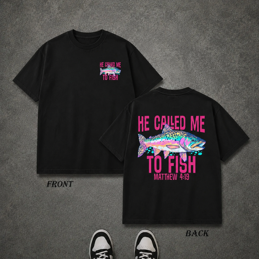 HE CALLED ME TO FISH Letter And FISH Pattern Print T-Shirt / Sweatshirt / Hoodie