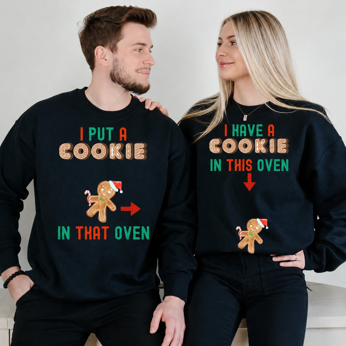 Eating for Two Pregnant Couples Matching Christmas Pregnancy Announcement T-Shirt / Sweatshirt / Hoodie