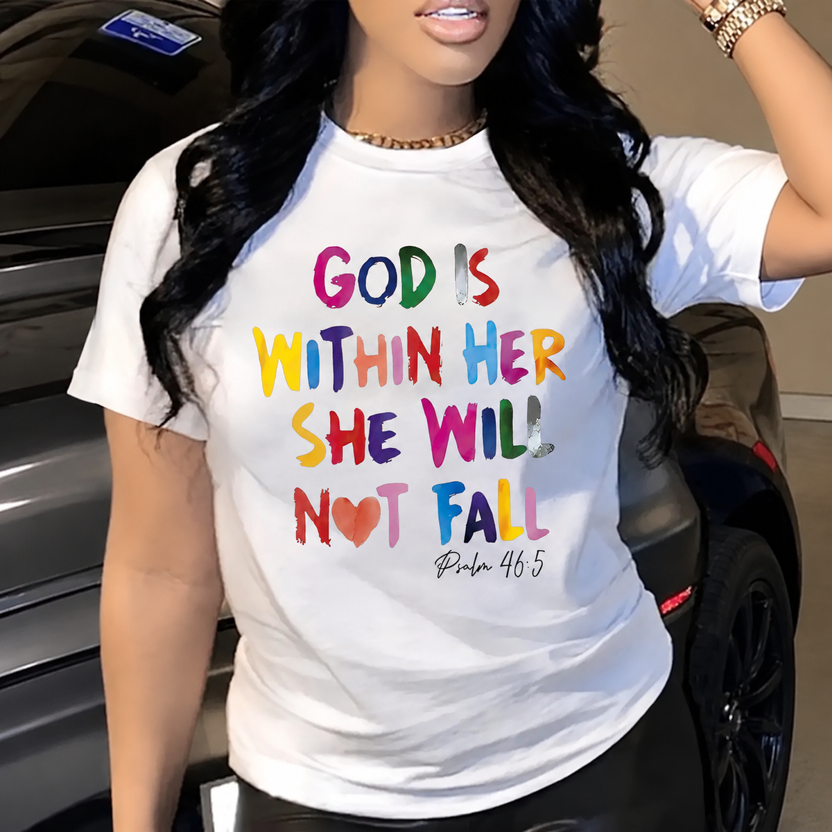 God is Within Her Inspirational Letter Print T-Shirt / Sweatshirt / Hoodie