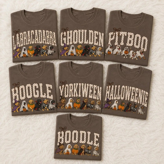 30+ Dog Breeds Halloween Funny Dog Mom T-Shirt / Sweatshirt / Hoodie