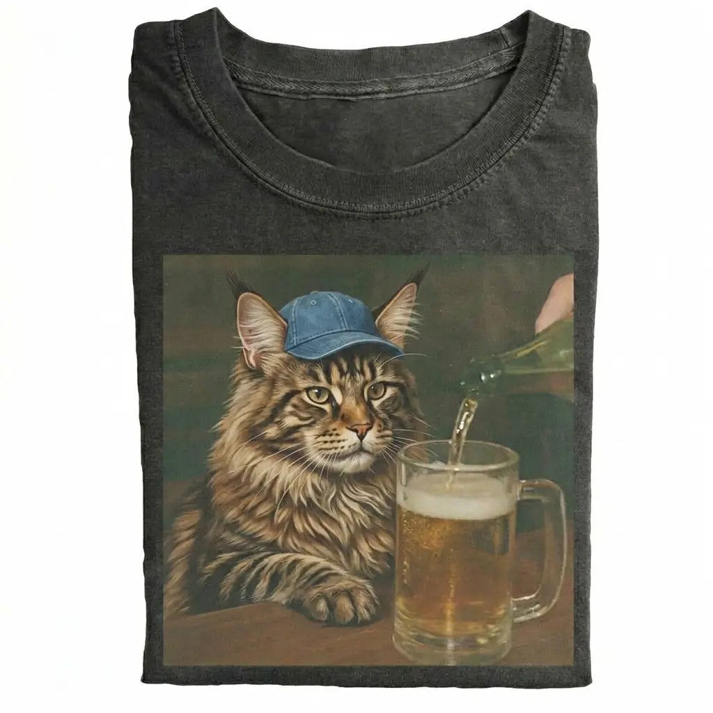 50+ Cat Breeds Available Drinking Beer Funny Edgy Cat Meme T-Shirt / Sweatshirt / Hoodie