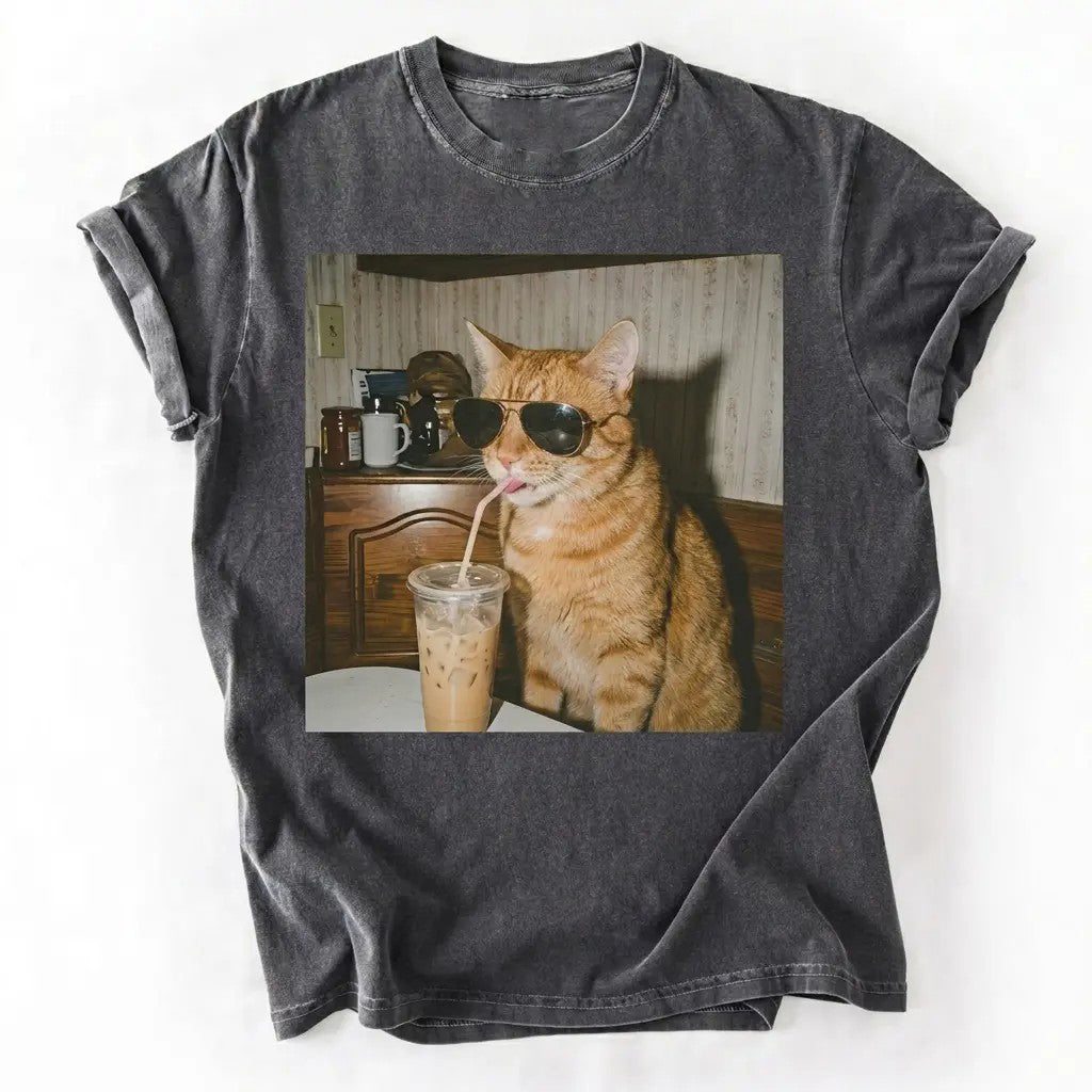50+ Cat Breeds Drinking Iced Coffee T-Shirt / Sweatshirt / Hoodie